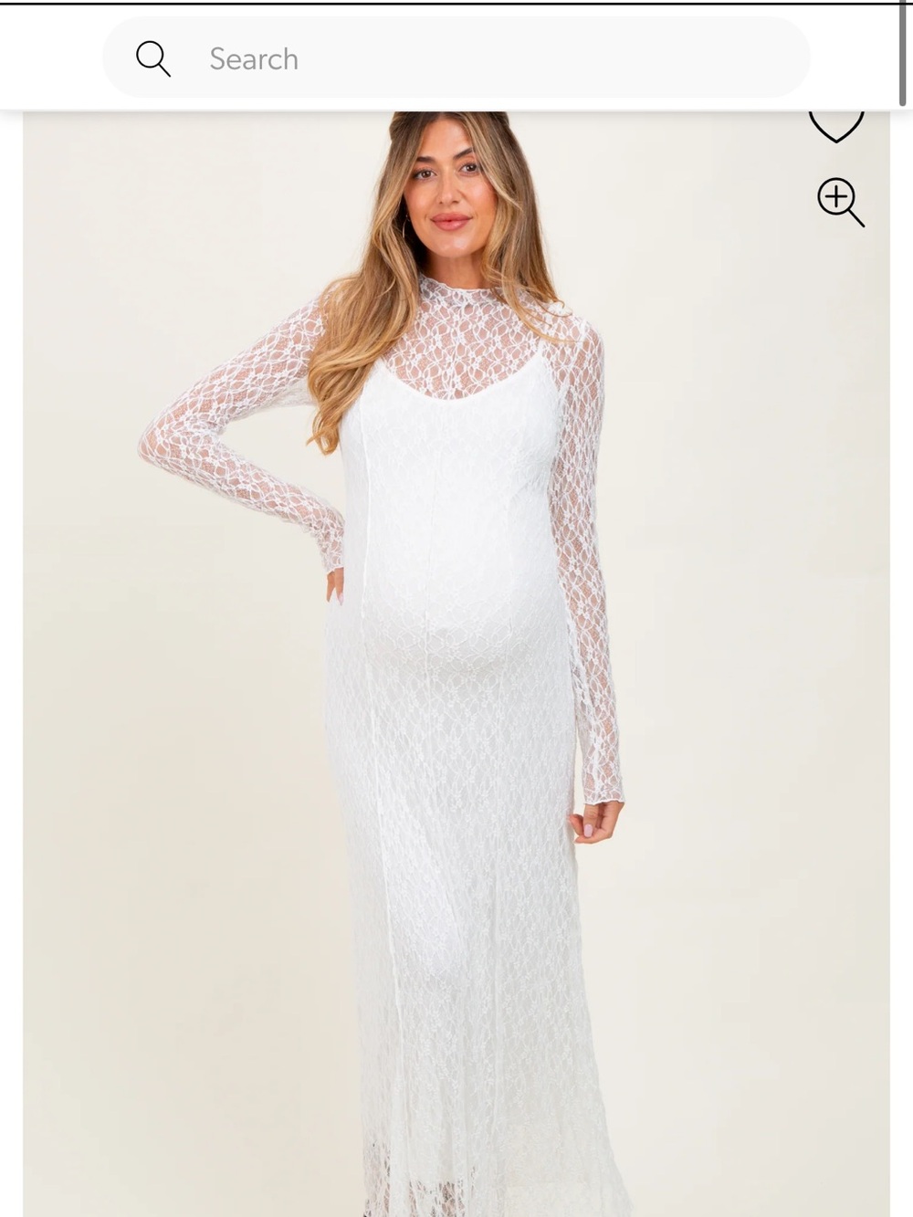 Pinkblush White Lace Maxi Maternity Dress - Picture 1 of 4